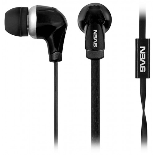 Навушники Sven SEB-260M Black, Mini jack (3.5 мм), вакуумні, мікрофон на дроті, кабель 1.2 м