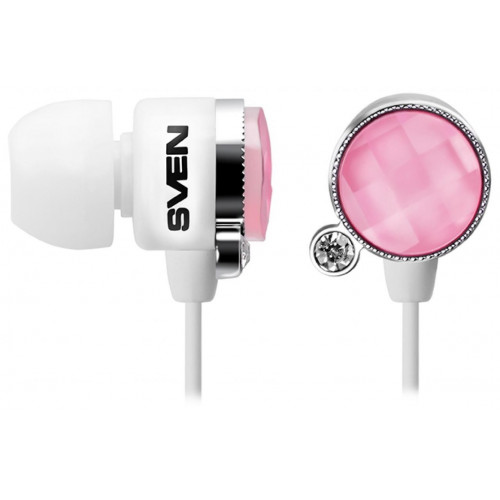 Навушники Sven SEB-160 (GD -1600) White / Pink, Mini jack (3.5 мм), вакуумні, кабель 1.2 м