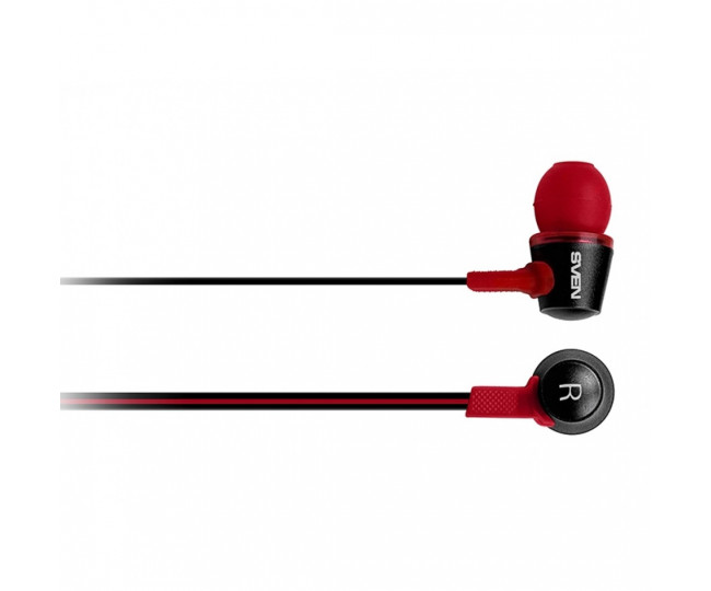 Наушники Sven SEB-190M Black/Red, Mini jack (3.5 мм) 4pin, вакуумные, микрофон, кабель 1.2 м