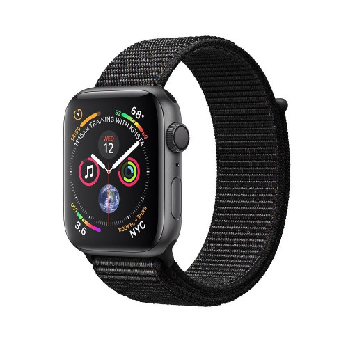 Apple Watch Series 4 GPS 44mm Space Gray Aluminum Case with Black Sport Loop (MU6E2)