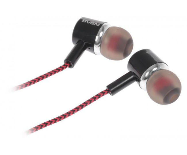 Навушники Sven SEB-108 Black / Red, Mini jack (3.5 мм), вакуумні, кабель 1.2 м