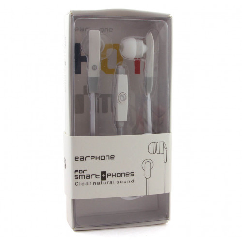 Навушники M3 White, Mini jack (3.5 мм), вакуумні, мікрофон на дроті
