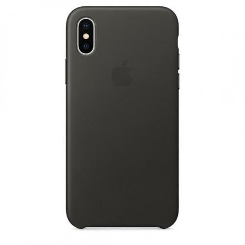 Чохол Apple Leather Case для iPhone X Charcoal Grey (MQTF2)
