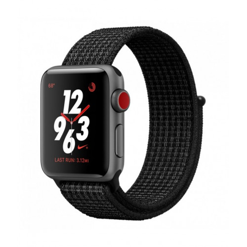 Apple Watch Series 3 Nike LTE 38mm Space Gray Aluminium Case with Black/Pure Platinum(MQL82)