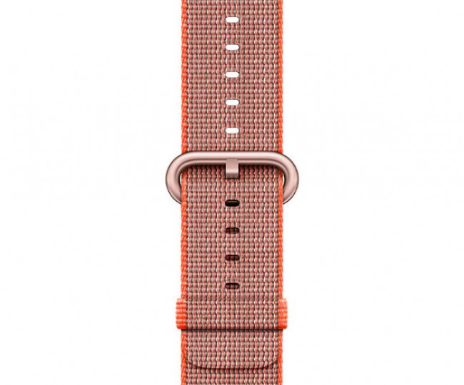 Apple Watch Series 2 42mm Rose Gold Aluminum Case with Space Orange/Anthracite Woven Nylon (MNPM2)