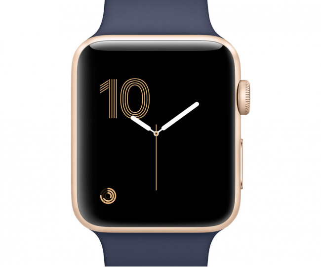 Apple Watch Series 2 42mm Gold Aluminum Case with Midnight Blue Sport Band (MQ152)