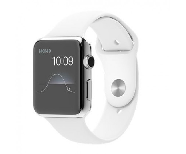 Apple Watch Series 2 42mm Silver Aluminum Case with White Sport Band (MNPJ2)
