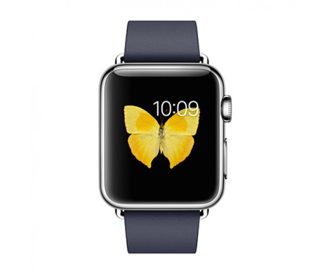 Apple Watch Series 2 38mm Stainless Steel Case with Midnight Blue Modern Buckle Small (MNP82)