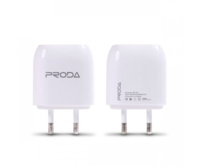 Зарядний пристрій Proda RP-U21 2.1A на два USB входу