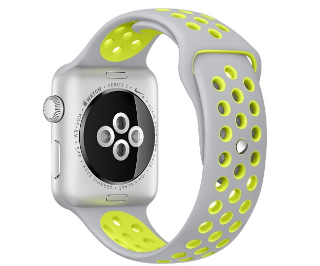 Apple Watch Nike 42mm Silver Aluminum Case with Flat Silver/Volt Nike Sport Band (MNYQ2)