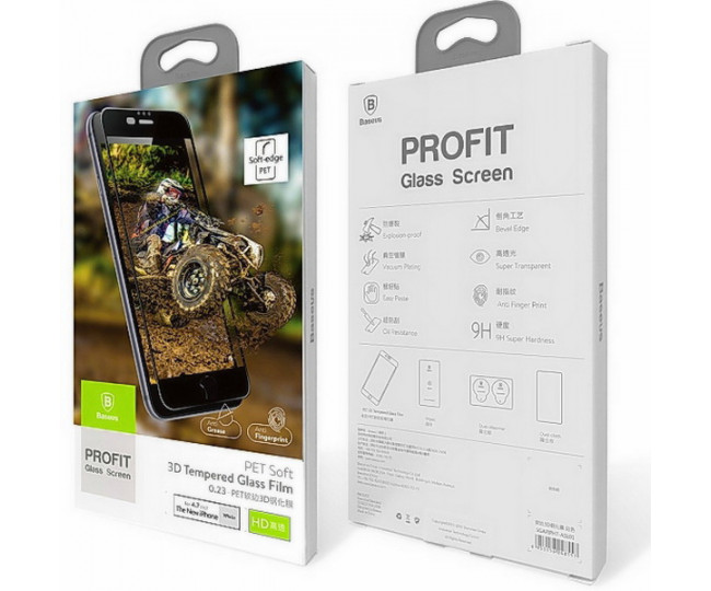 Захисне скло Baseus 3D PET Soft для iPhone 7 Gold