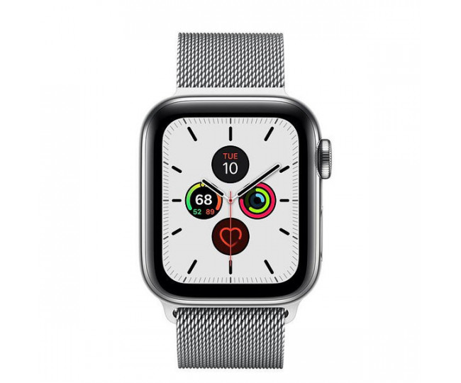 Apple Watch Series 5 GPS + Cellular 40mm Stainless Steel Case with Milanese Loop (MWWT2, MWX52)