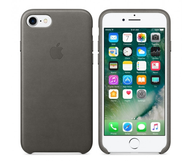 Чохол Apple iPhone 7 Leather Case - Storm Gray (MMYE2)