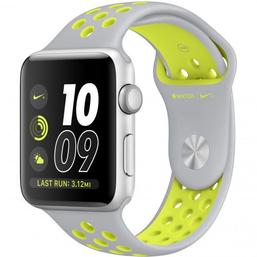 Ремінець Silicone with Flat Silver / Volt Nike for Apple Watch 38 / 42mm