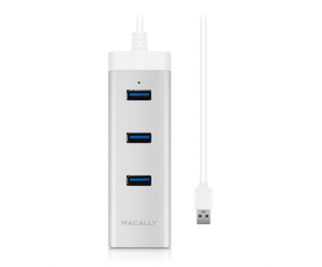 Трехпортовый USB 3.0 хаб Macally с Gigabit Ethernet портом (U3HUBGBA)