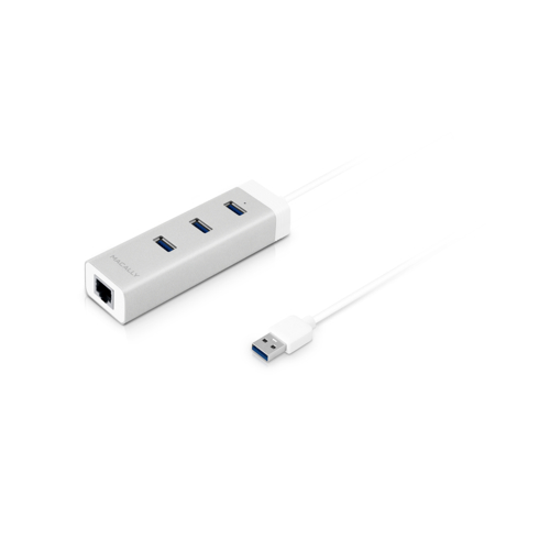 Трехпортовый USB 3.0 хаб Macally с Gigabit Ethernet портом (U3HUBGBA)
