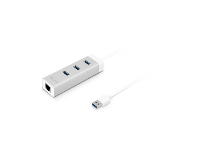Трехпортовий USB 3.0 хаб Macally з Gigabit Ethernet портом (U3HUBGBA)