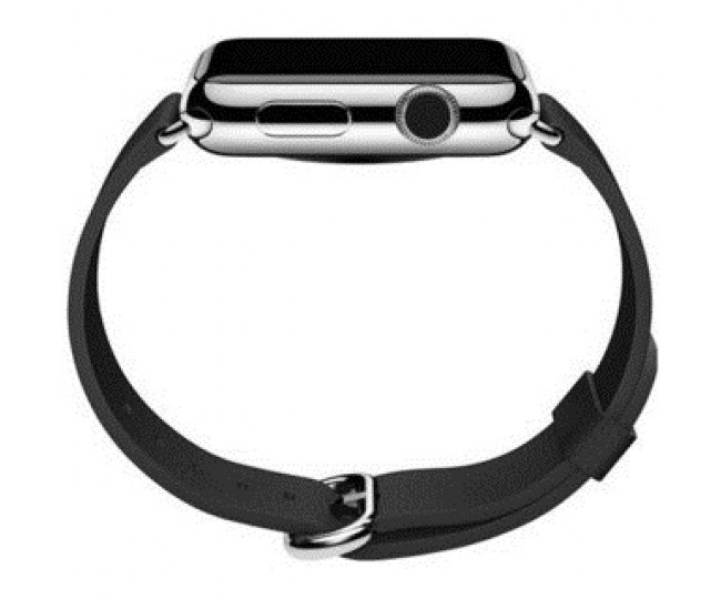 Apple Watch 42mm Stainless Steel Case with Black Classic Buckle (MJ3X2)