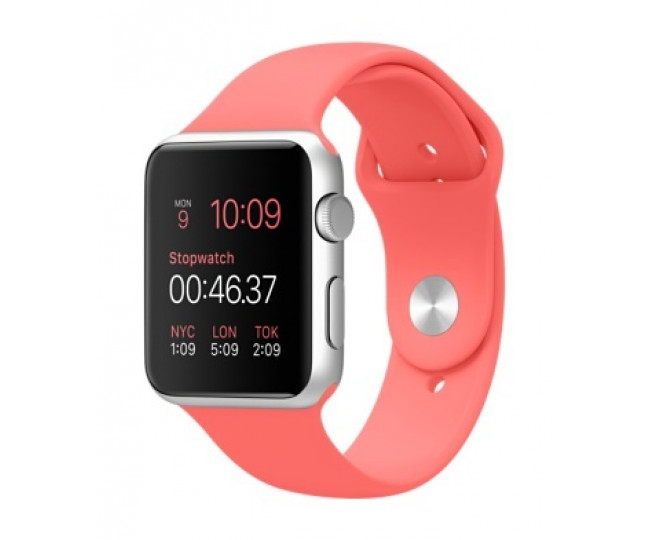 Apple Watch Sport 38mm Silver Aluminum Case with Pink Sport Band (MJ2W2)