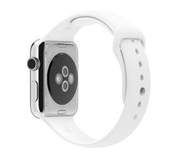 Apple Watch 42mm Stainless Steel Case with White Sport Band (MJ3V2)