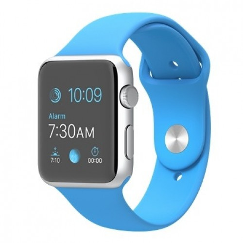Apple Watch Sport 42mm Silver Aluminum Case with Blue Sport Band (MJ3Q2)
