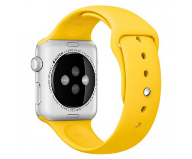 Apple Watch Sport 42mm Silver Aluminum Case with yellow Sport Band (MMFE2)