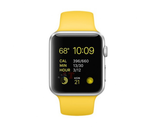 Apple Watch Sport 42mm Silver Aluminum Case with yellow Sport Band (MMFE2)