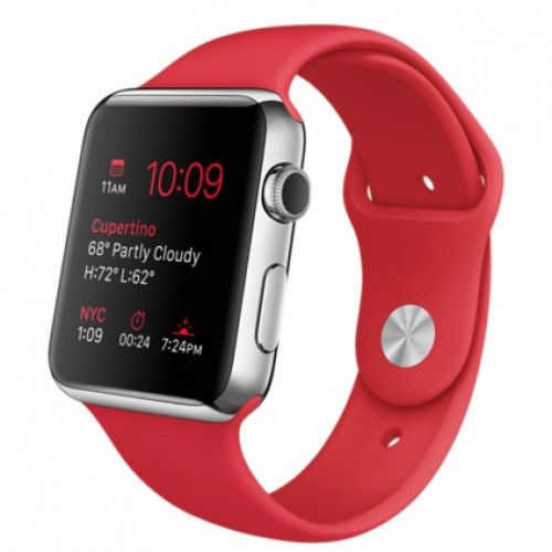 Apple Watch 42mm Stainless Steel Case with Product RED Sport Band (MLLE2)