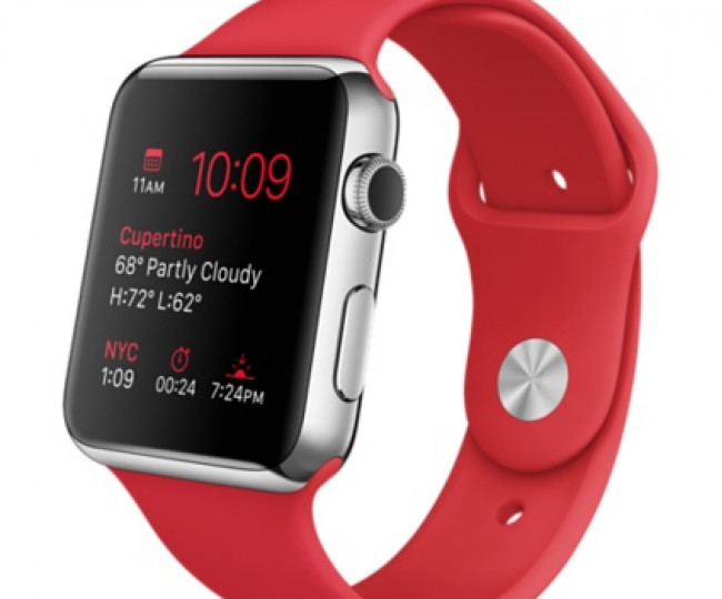 Apple Watch 42mm Stainless Steel Case with Product RED Sport Band (MLLE2)