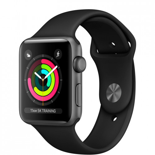 Apple Watch Space Gray Aluminum Case 42mm with Black Sport Band MQL12 Apple Watch Space Gray Aluminum Case 42mm with Black Sport Band MQL12