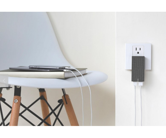 Зарядное Native Union Smart Charger 2-Port USB Fabric Slate (SMART-2-GRY-FB-INT)
