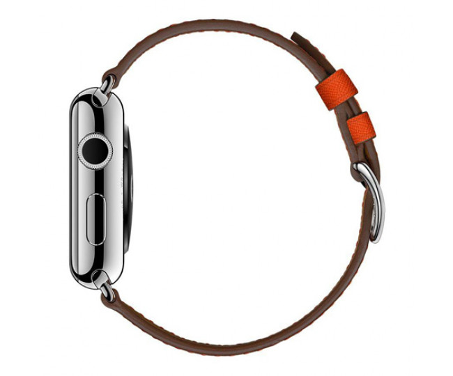 Apple Watch Hermes 42mm Series 2 Stainless Steel Case with Feu Epsom Leather Single Tour (MNQ22)