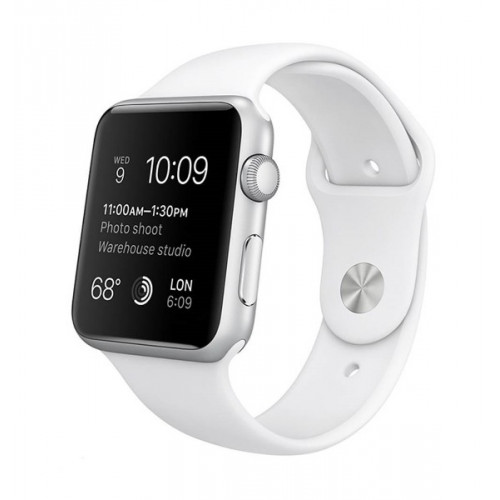 Apple Watch Series 1 42mm Silver Aluminum Case with White Sport Band (MNNL2)