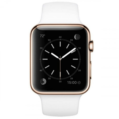 Apple Watch Edition 42mm 18-Karat Rose Gold Case with White Sport Band (MJ4A2)