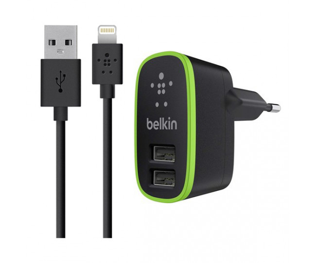 Зарядний пристрій Belkin 2 USB Port Home Charger 2.1А Black