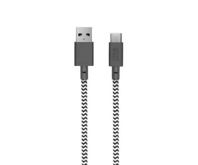 Кабель Native Union Belt Cable USB-A to USB-C Zebra (3 m) (BELT-KV-AC-ZEB-3)