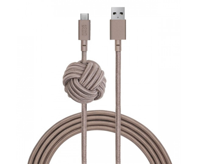 Кабель Native Union Night Cable USB-A to USB-C Taupe (3 m) (NCABLE-KV-AC-TAU)
