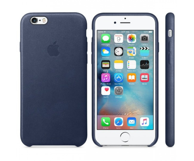 Чохол Apple Leather Case для iPhone 6/6s Midnight Blue (MKXU2)