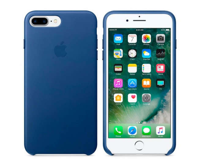 Оригинальный чехол Apple Leather Case для iPhone 8 Plus/7 Plus Sapphire (MPTF2)