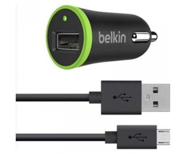 Автомобільне ЗУ Belkin USB Charger (Micro USB cable, 2.1 A) Чорний F8M668bt04-BLK