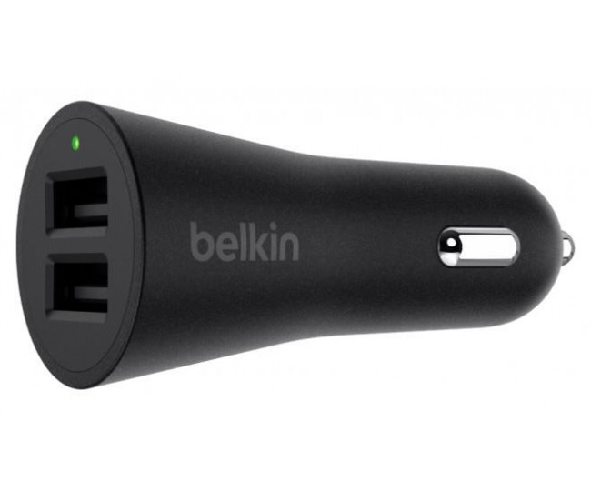 Автомобільне ЗУ Belkin USB DUAL METALLIC (USB 2.4Amp), 24W, BLACK