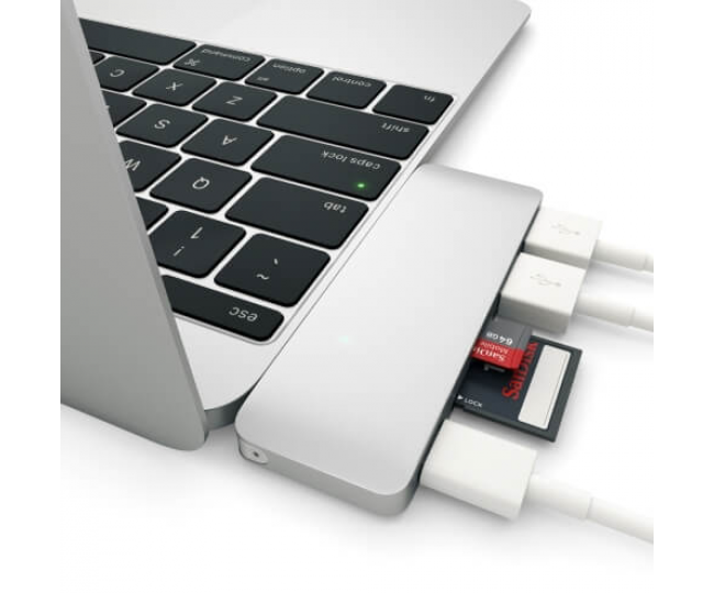 Картрідер концентратор Satechi Type-C USB 3.0 Pass-through Hub Silver (ST-TCUPS)
