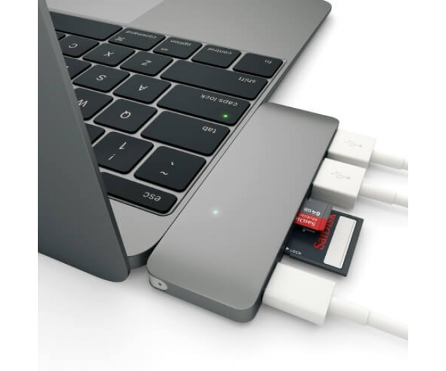 Хаб Satechi Type-C USB 3.0 Passthrough Hub Space Gray