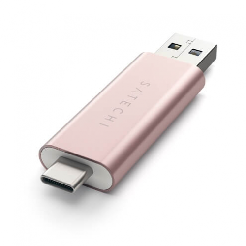 Картрідер Satechi Aluminum Type-C, USB 3.0 and MicroSD / SD Card Reader Rose Gold (ST-TCCRAR)