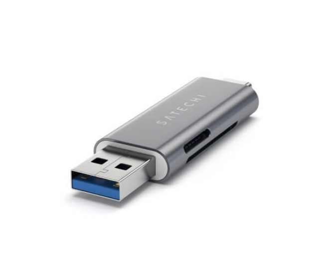 Картрідер Satechi Aluminum Type-C USB 3.0 and Micro / SD Card Reader Space Gray (ST-TCCRAM)