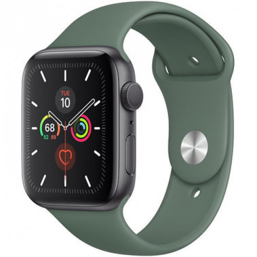 Apple Watch Series 5 (GPS) 44mm Space Gray Aluminum Case with  Green Sport Band (MWT52)