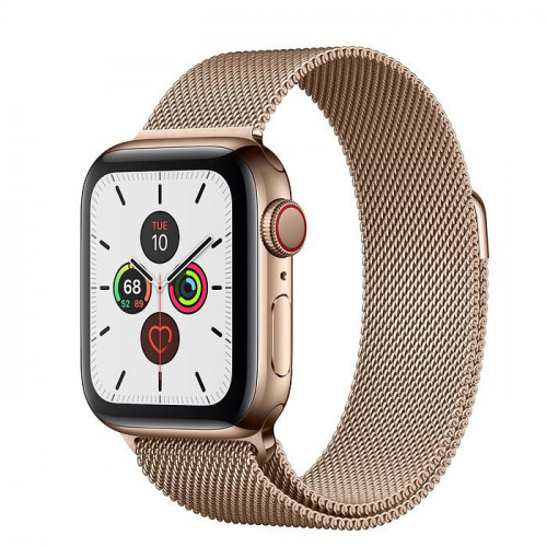 Apple Watch Series 5 LTE 40mm Gold Steel w. Gold Milanese Loop - Gold Steel (MWWV2)