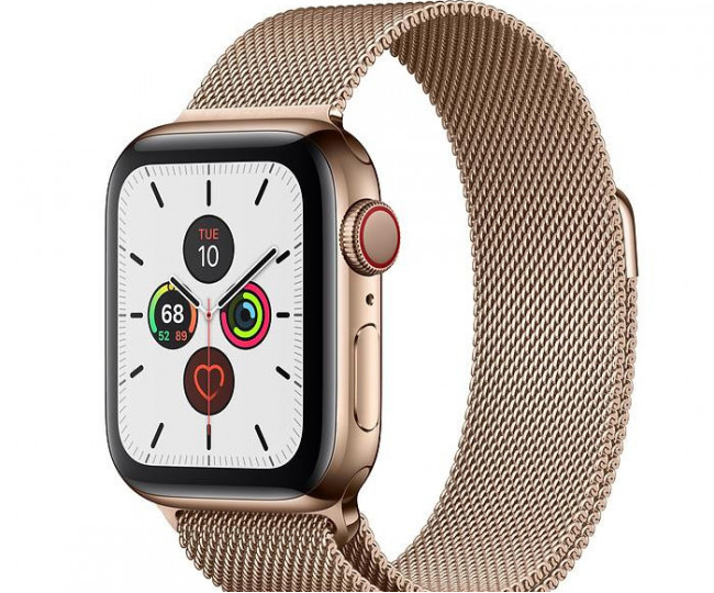 Apple Watch Series 5 LTE 40mm Gold Steel w. Gold Milanese Loop - Gold Steel (MWWV2)