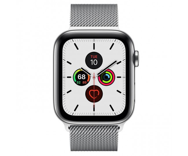 Apple Watch Series 5 LTE 44mm Steel w. Steel Milanese Loop - Steel (MWW32)