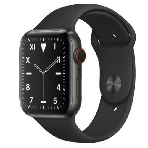 Apple Watch Series 5 GPS  44mm Space Black Titanium,Space Black Sport Band (MWR52)